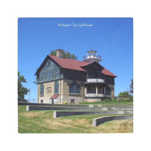 Arte mural metalizado del faro de Michigan City (Anverso)