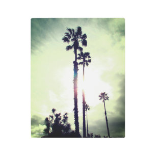 Arte mural metalizado - Escena de árbol de palmas