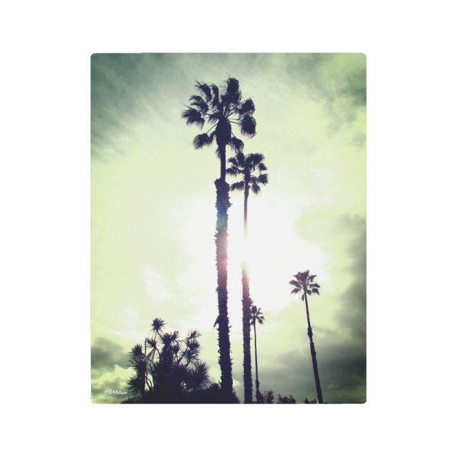 Arte mural metalizado - Escena de árbol de palmas (Anverso)