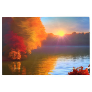 Arte mural Metalizado HD, paisaje vibrante, buenas