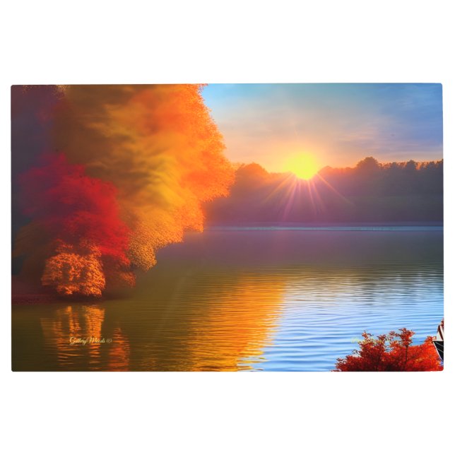 Arte mural Metalizado HD, paisaje vibrante, buenas (Anverso)