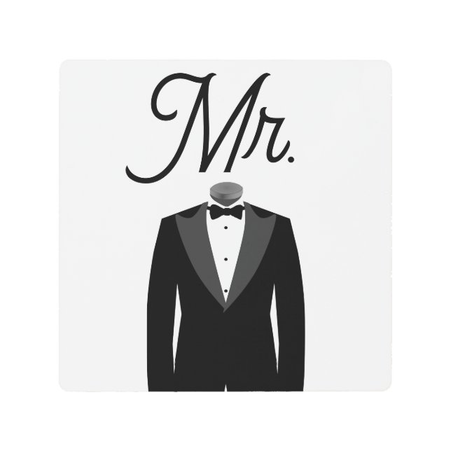 Arte mural metalizado - Sr. Husband Tuxedo (Anverso)
