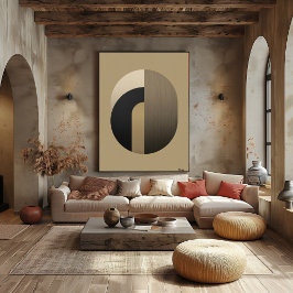 Arte mural minimalista Art Déco en arco | Oro de l