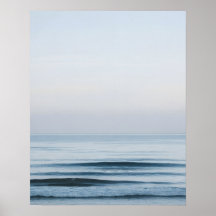 Arte mural minimalista de horizonte de océano tran