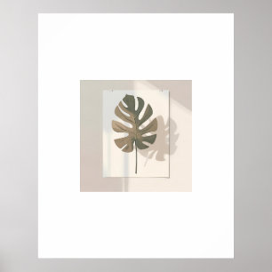Arte mural minimalista de Monstera - Poste de hoja