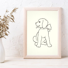 Arte mural Minimalista de perro lindo