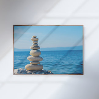 Arte mural minimalista zen Piedras de equilibrio