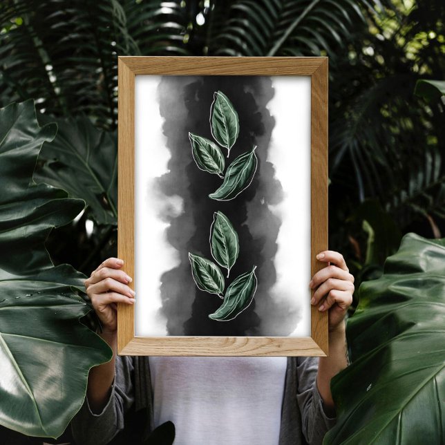 Arte mural moderno de hojas botánicas de mediados  (Subido por el creador)