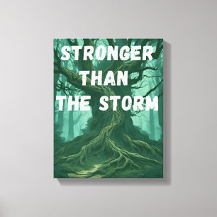 Arte mural motivacional - Más fuerte que la tormen