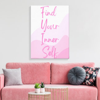 Arte mural motivacional rosa: encuentra tu yo inte