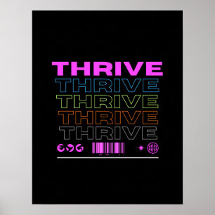 Arte mural motivacional Thrive para descarga insta