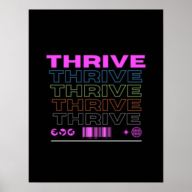 Arte mural motivacional Thrive para descarga insta (Frente)