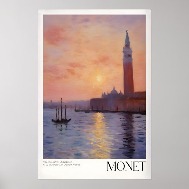 Arte mural reflejo de la puesta de sol en Venecia  (Frente)