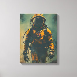 Arte mural retro astronauta