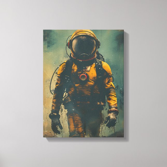 Arte mural retro astronauta (Anverso)