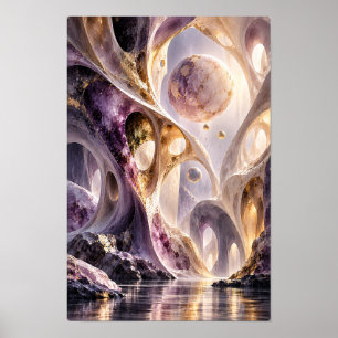 Arte mural surrealista Arcos celestes de oro amati