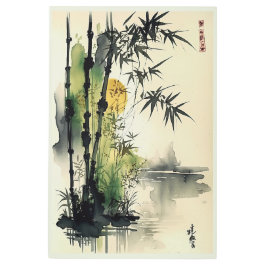 Arte natural abstracto de cepillo de tinta japonés