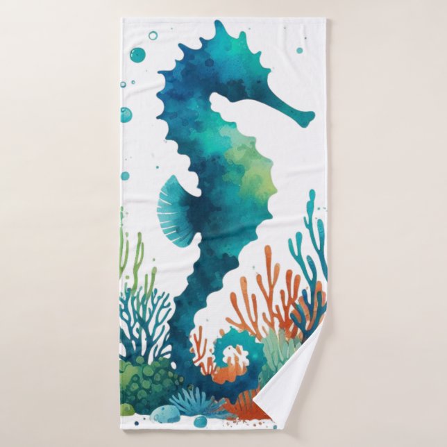 arte náutico/de playa/caballito de mar costero (Toalla de baño)
