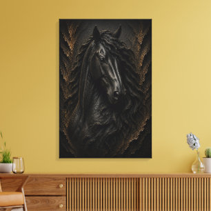 Arte negro friesiano escultural 3D de lujo