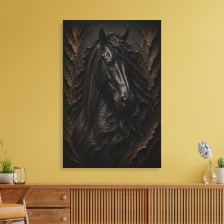 Arte negro friesiano escultural 3D de lujo