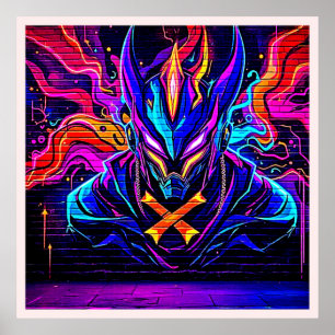 Arte Neon Cyber Guardian