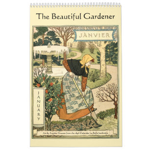 Arte Nouveau del jardinero hermoso por calendario