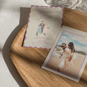 Arte Nouveau Dibujado Invitación de Boda Vintage A