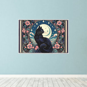 Arte Nouveau Gato Negro Místico
