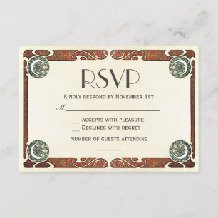 Arte Nouveau RSVP del vintage que casa