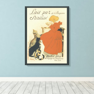 Arte Nouveau Victoriano Antiguo, Niña con Gatos de