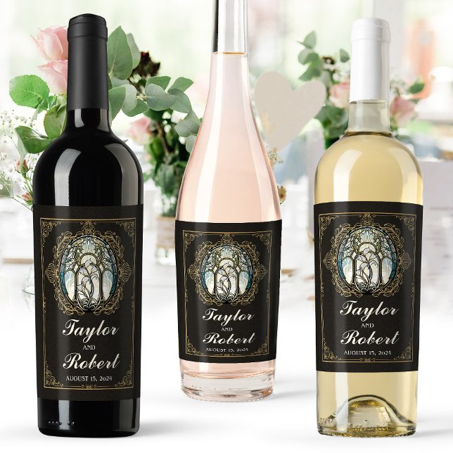 Arte Nouveau Vidrio Emplomado Etiqueta de Vino de  (Subido por el creador)