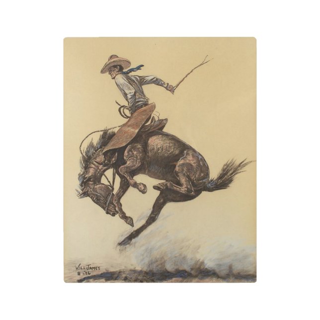 Arte occidental "Caballo Maldito" de Will James (Anverso)