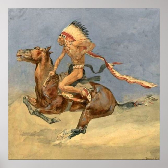 Arte Occidental de Frederic Remington “Danza de Gu (Frente)