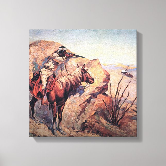 Arte occidental de Frederic Remington “Emboscada a (Anverso)