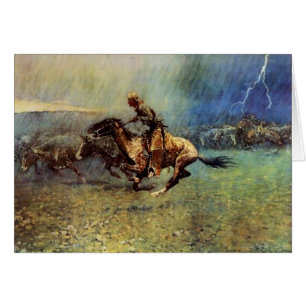 Arte Occidental de Frederic Remington “La Estampid