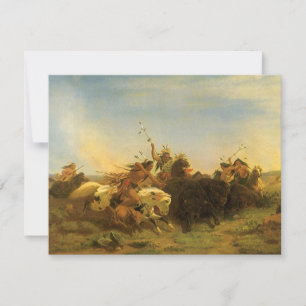 Arte occidental norteamericano vintage, caza de bú