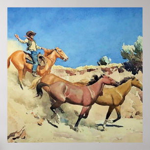 Arte occidental “Saddle Stock” de Maynard Dixon
