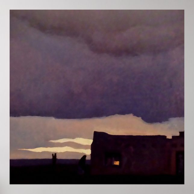 Arte occidental “Tarde” de Maynard Dixon (Frente)