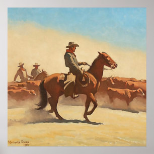 Arte occidental “Trail Herd” de Maynard Dixon