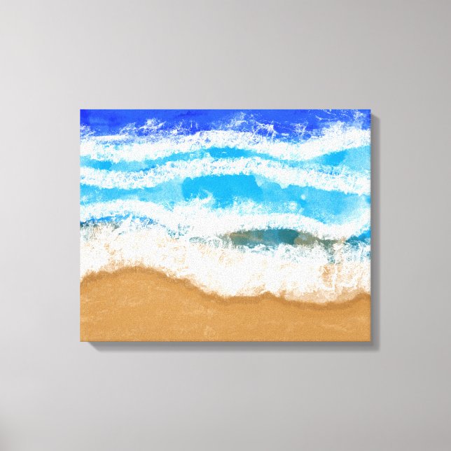 Arte oceánico, olas de espuma blanca en una playa  (Anverso)