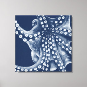 Arte Octopo en cian azul