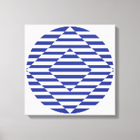 Arte óptico en arte de pared azul oscuro de 16" x