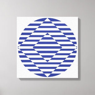 Arte óptico en arte de pared azul oscuro de 16" x