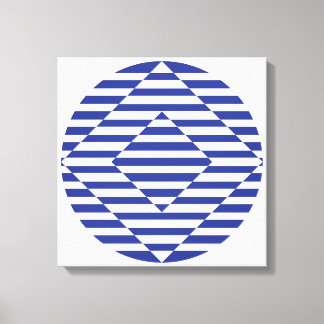 Arte óptico en arte de pared azul oscuro de 16" x