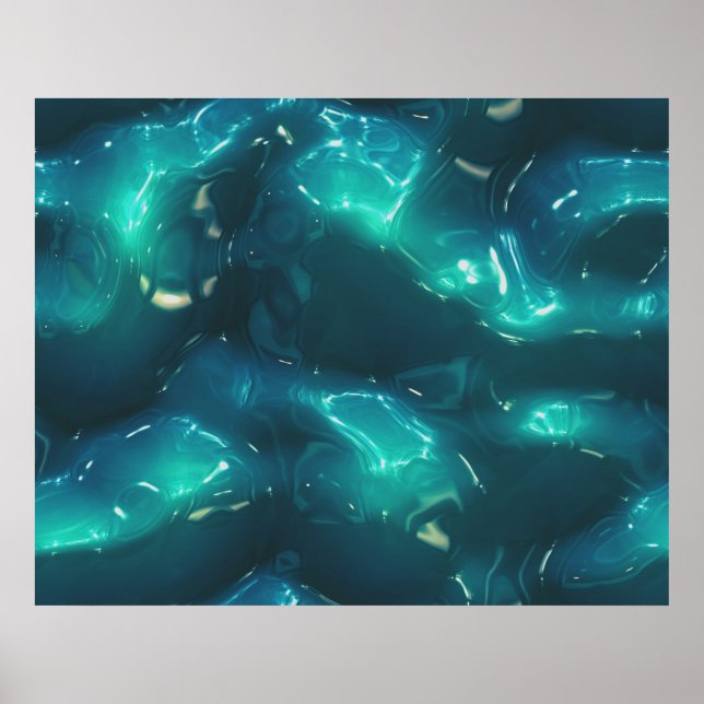 Arte Orgánico Molten Olas Suaves De Plástico Azul  (Frente)