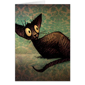 Arte oriental del gato negro de los amantes lindos
