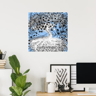 Arte Original de Árbol Caprichoso con Raíces Profu