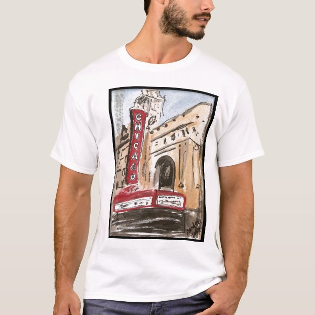 Arte original de la camiseta del teatro de Chicago (Anverso)