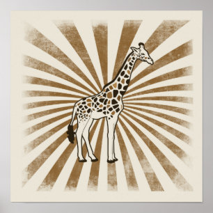 Arte original de la jirafa africana