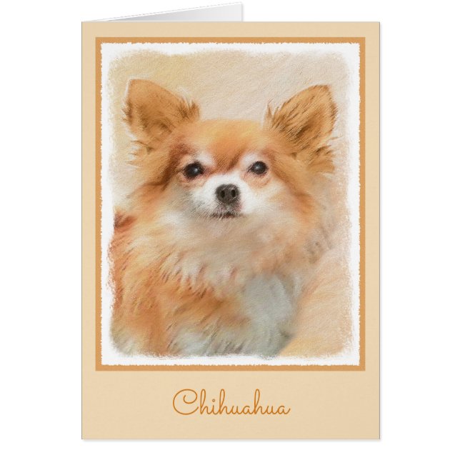 Arte original de la pintura de perro de Chihuahua, (Frente)